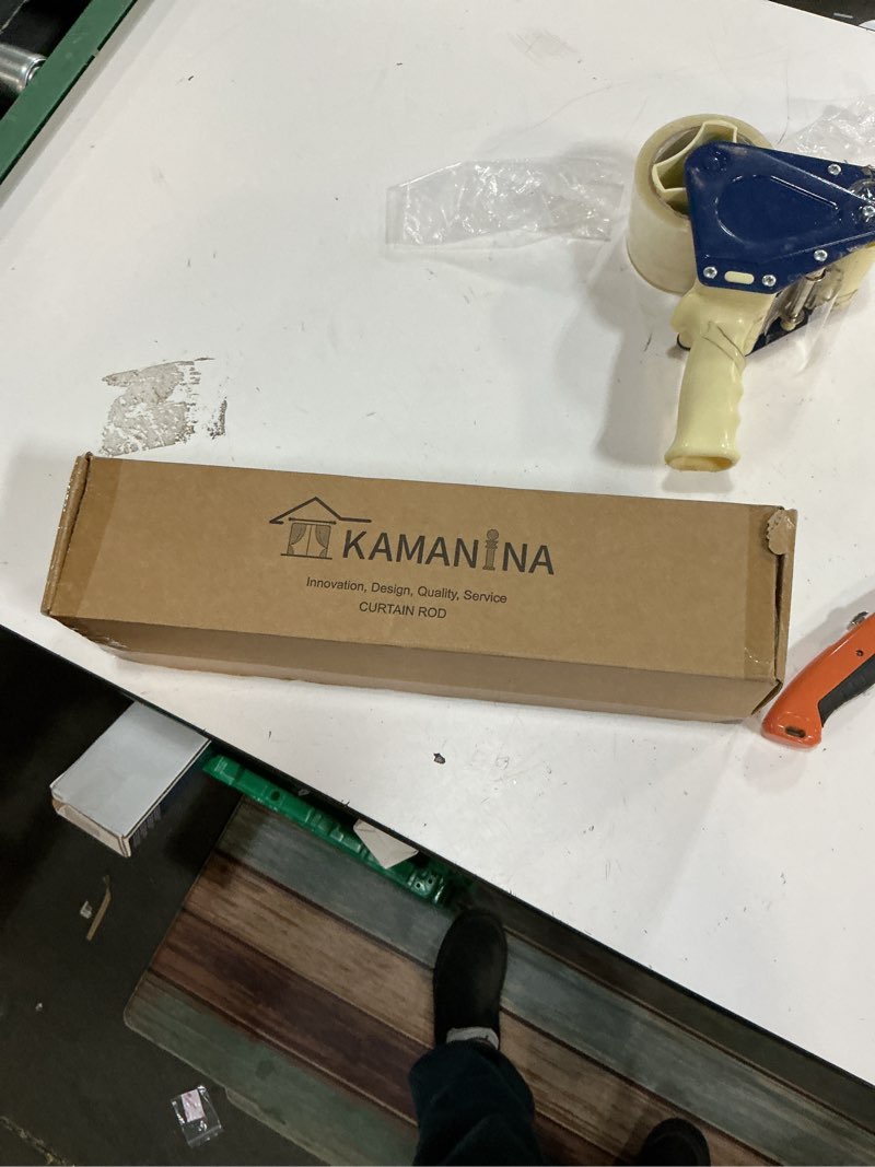 Condition photo showing New/Like New for kamanina silver curtain rods for windows 72 to 144 inches (6-12ft) long heavy duty curtain rods, 7/8 inch adjustable drapery rods with decorative netted texture finials antique silver 72-144"