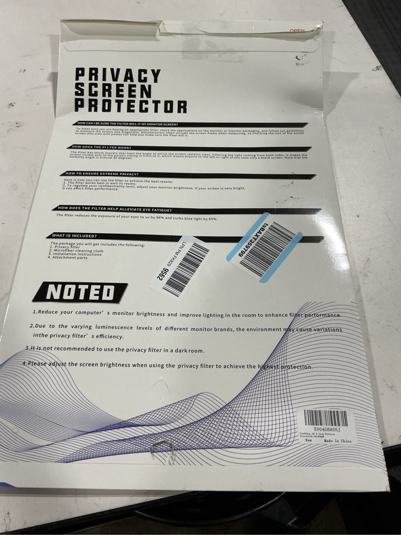 Condition photo showing New/Like New for 22 Inch Privacy Screen for Monitor with 16:10 Widescreen Monitor Blue Light Screen Protector - Anti-Glare - Anti-Scratch Protector Film for Data Confidentiality Privacy Shield [2 Pack] 22.0'' Widescreen (16:10)