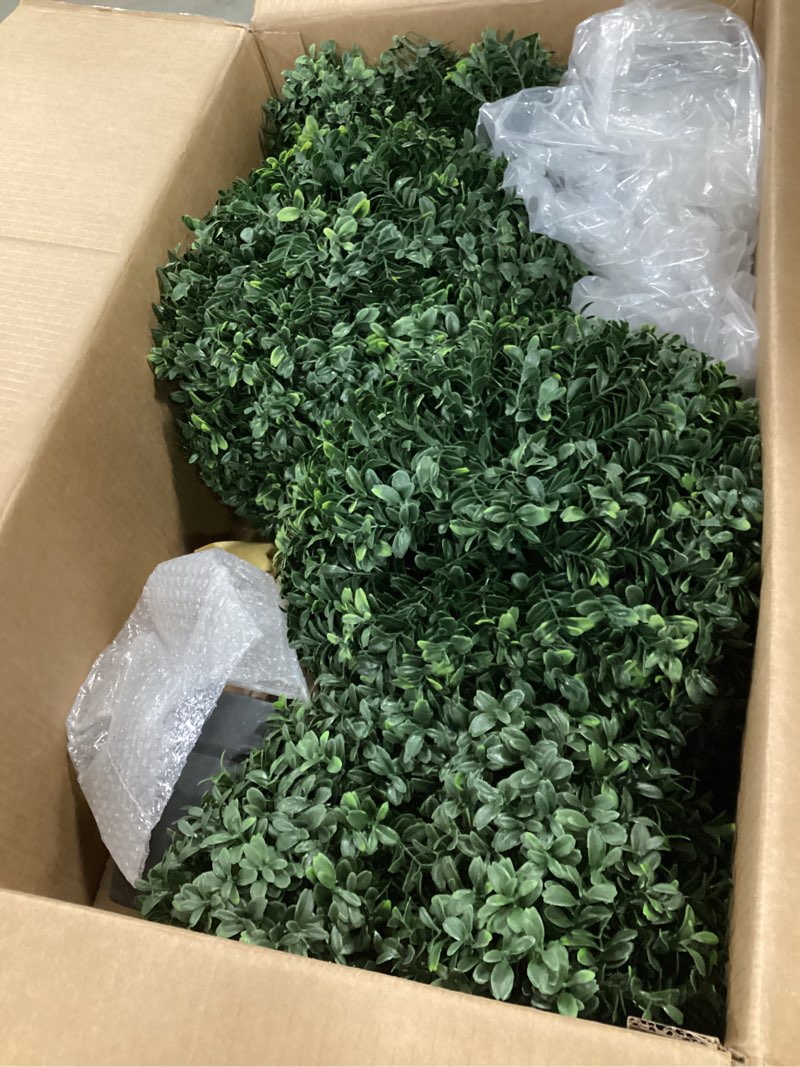 Condition photo showing New/Like New for 30'' artificial bunny-shaped topiary tree pot uv-resistant bowknot faux boxwood topiaries plant for porch decor outdoor/indoor 2 pack