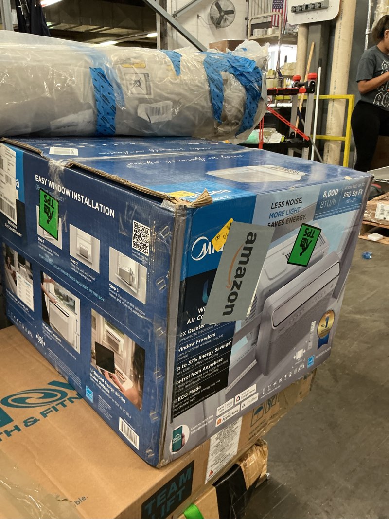 Condition photo showing As Is for midea 8,000 btu u shaped smart inverter window air conditioner - cools 350 sq ft, ultra quiet with open window operation - alexa/google assistant compatible, 37% energy savings, remote (2026 edition)