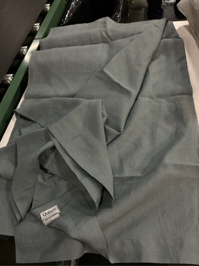 Condition photo showing Good Condition for quince european linen shower curtain color mist, 72*72 inch