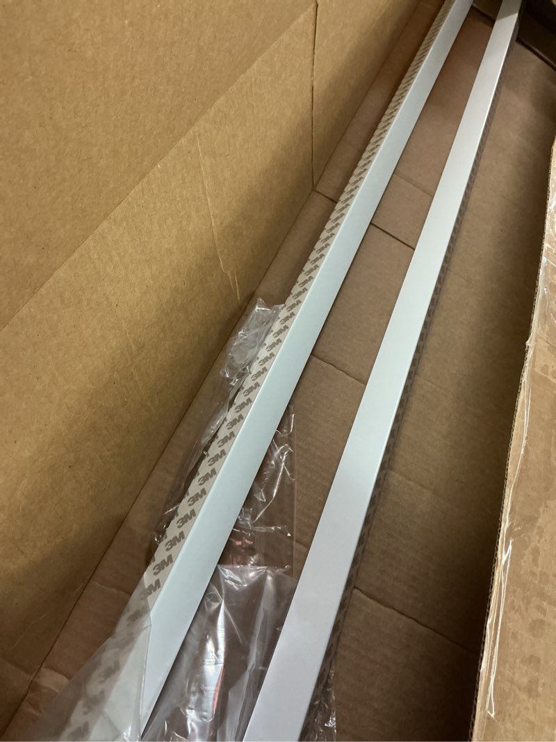 Condition photo showing Good Condition for Keego 100% Blackout PVC Light Blocking Strips for Window Shades - Block Light Along The Sides of Blackout Blinds Great for Bedroom Nursery (White, 58.5", 2pcs) 58.5" x 1.2" x 0.9" White-2pcs