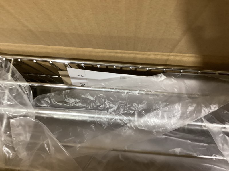 Condition photo showing New/Like New for ocg slide out cabinet organizer for narrow cabinet (9" w x 21" d), 2 tier pull out shelves slim sliding cabinet organizer and storage, chrome 9w21d chrome plated