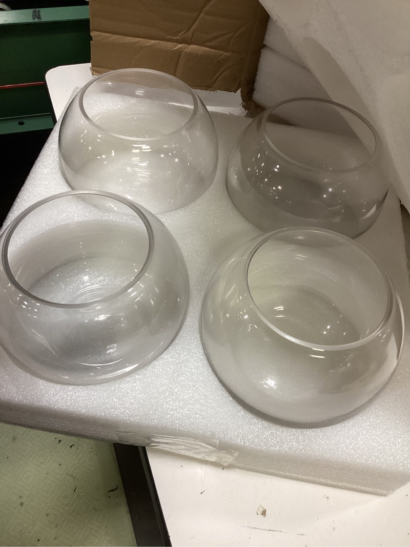 Condition photo showing Good Condition for sawysine 12 pcs bubble bowl vase centerpiece 6''w x 5''h round glass flower vase bulk clear terrarium fish bowl for wedding event goldfish planter floral centerpiece office home decor 6''w x 5''h 12