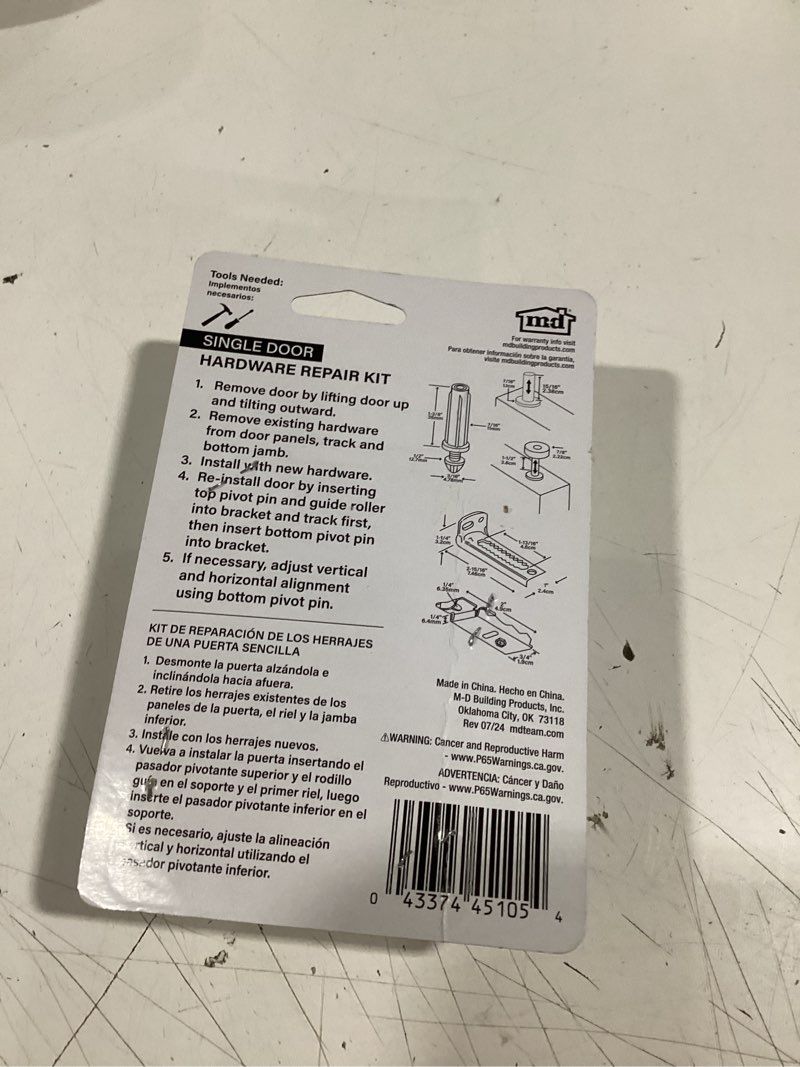 Condition photo showing As Is for m-d 0.4318-in bottom/top pivot pin set
