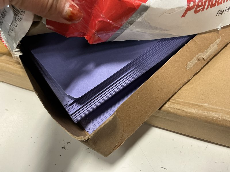 Condition photo showing Good Condition for pendaflex colored file folders straight top tab letter lavender/light lavender 100/box 152lav
