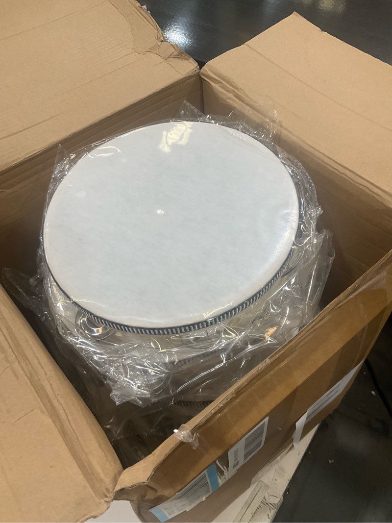 Condition photo showing Good Condition for 12 Pcs Tambourine Drum Bulk for Adults Hand Held Percussion Gift Operation Christmas Bulk Items Wood Metal Jingles Musical Educational Drum Instrument for Church Wedding Party Games(White) 8 Inch White
