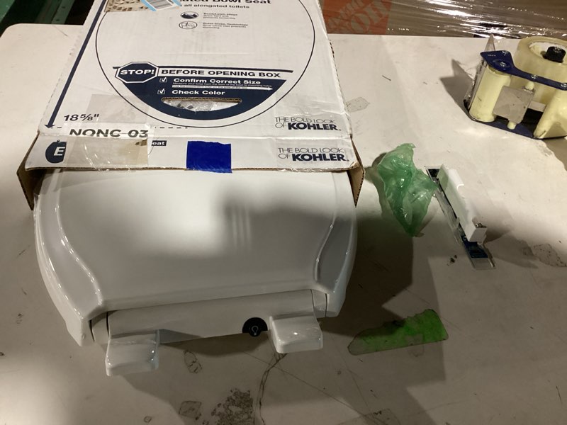 Condition photo showing Good Condition for kohler 24764-rl-0 rutledge nightlight readylatch slow close toilet seat, elongated, quiet-close lid and seat, grip-tight bumpers, white elongated white nightlight