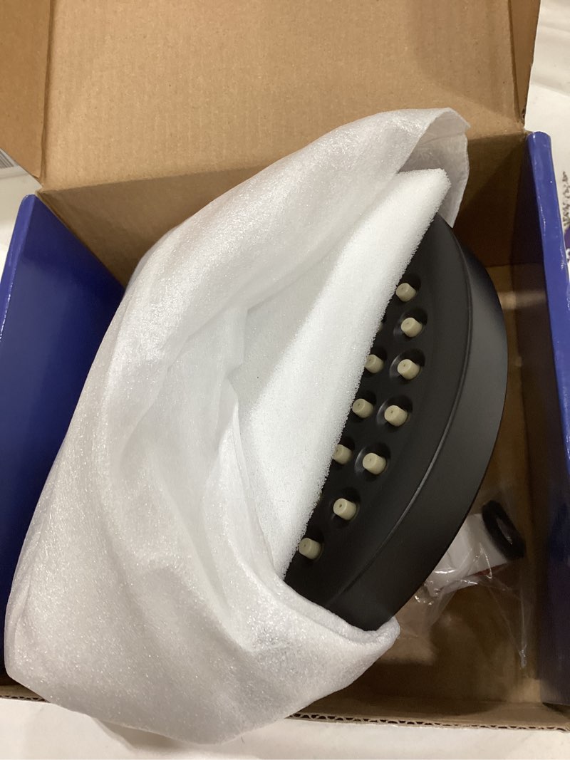 Condition photo showing Good Condition for High Pressure Shower Head - Anti-Clogging Silicone Nozzles - 2.5 GPM Removable Restrictor - Easy to Clean Adjustable Replacement - easy to install with Plumbers Tape - 6 inch - Matte Black Finish Matte Black 2.5GPM