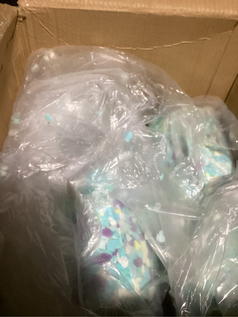 Condition photo showing New/Like New for Frienda 4 Pack 20 Lbs Bean Bag Filler Bulk, Shredded Memory Foam Filling Soft Bean Bag Chair Filler Stuffed Animals Stuffing for Pillow Cushion Dog Bed Couch Replacement Fill 4 20 Lbs