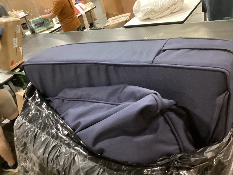 Condition photo showing Good Condition for aaaaacessories outdoor seat cushions for chairs, fade-resistant, waterproof patio furniture replacement cushions, 24" x 24" x 5" + 24" x 19", navy blue navy blue 24"x24"x5" / 24"x19"