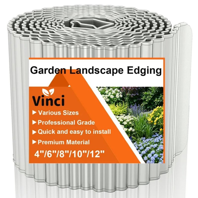 Corrugated Garden Edging,8"×10Ft Galvanized Steel Landscape Edging & Lawn Edging Border, Metal Garde