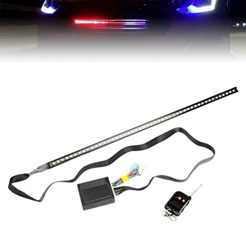 Yolu RGB LED Knight Rider Scanner Light Strip 22'' 48-SMD Multicolored LED Flash Strobe Grille Light