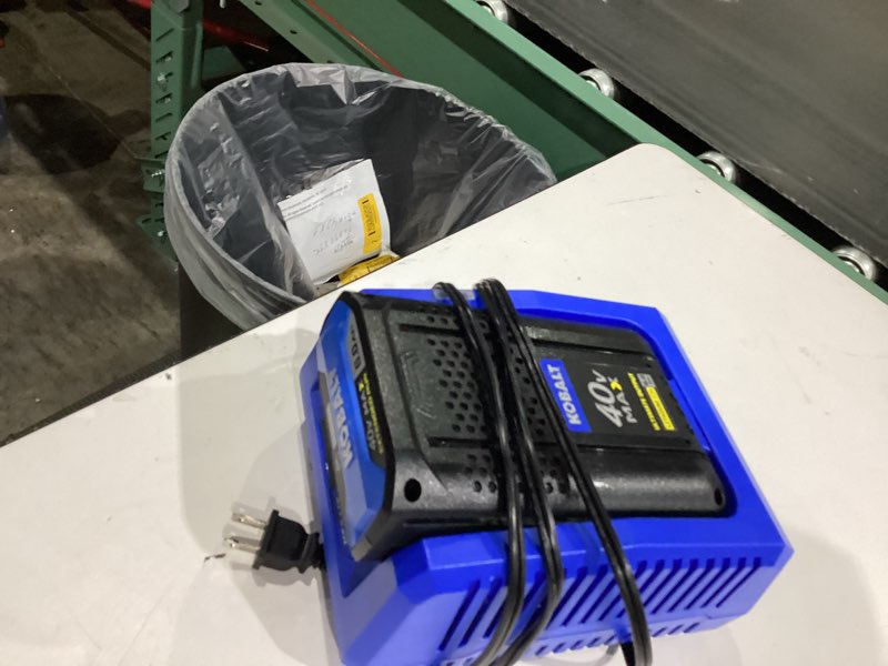 Condition photo showing As Is for kobalt 40v 40 volt max 6.0 ah battery and charger combo - fast rapid charging