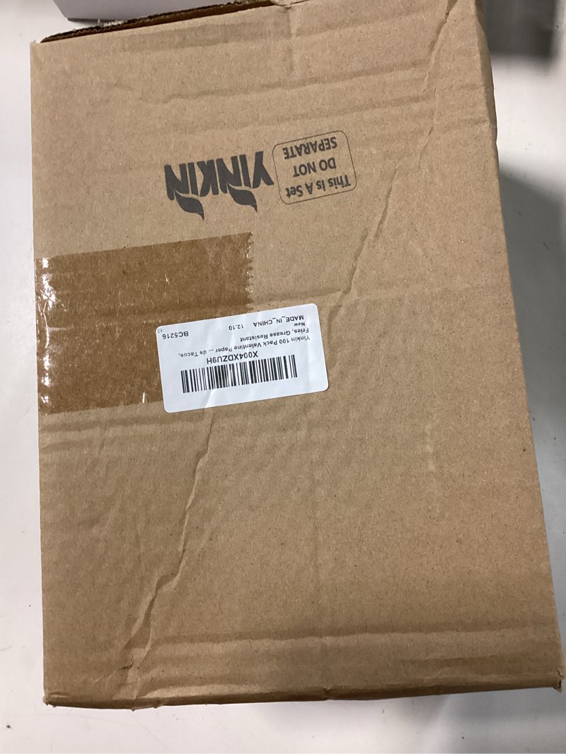 Condition photo showing New/Like New for yinkin 100 pack heart paper food trays 2 lb snack trays disposable hot dog tray, heart paper food nacho boat for valentine's day parties, picnics, carnivals, holds tacos, fries, grease resistant