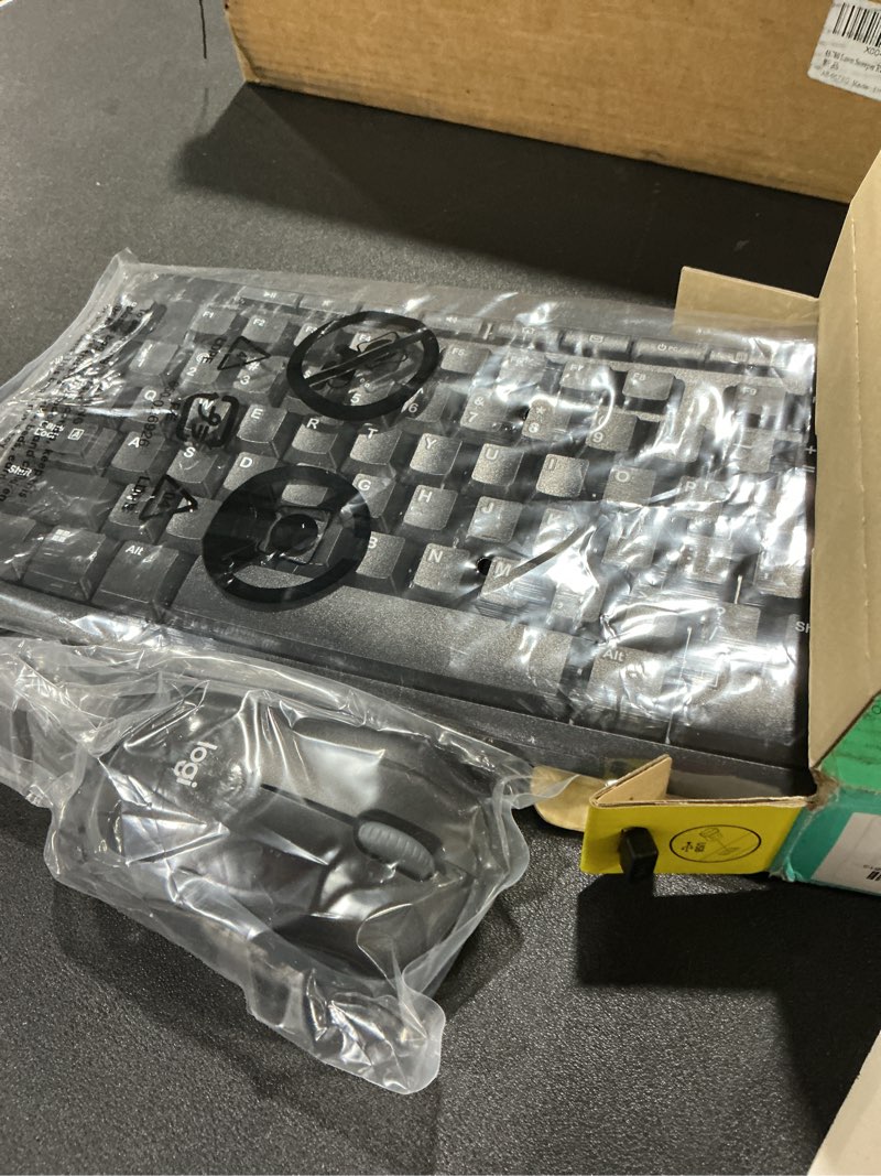 Condition photo showing New/Like New for logitech mk270 wireless keyboard and mouse combo for windows, 2.4 ghz wireless, compact mouse, 8 multimedia and shortcut keys, 2-year battery life, for pc, laptop - black