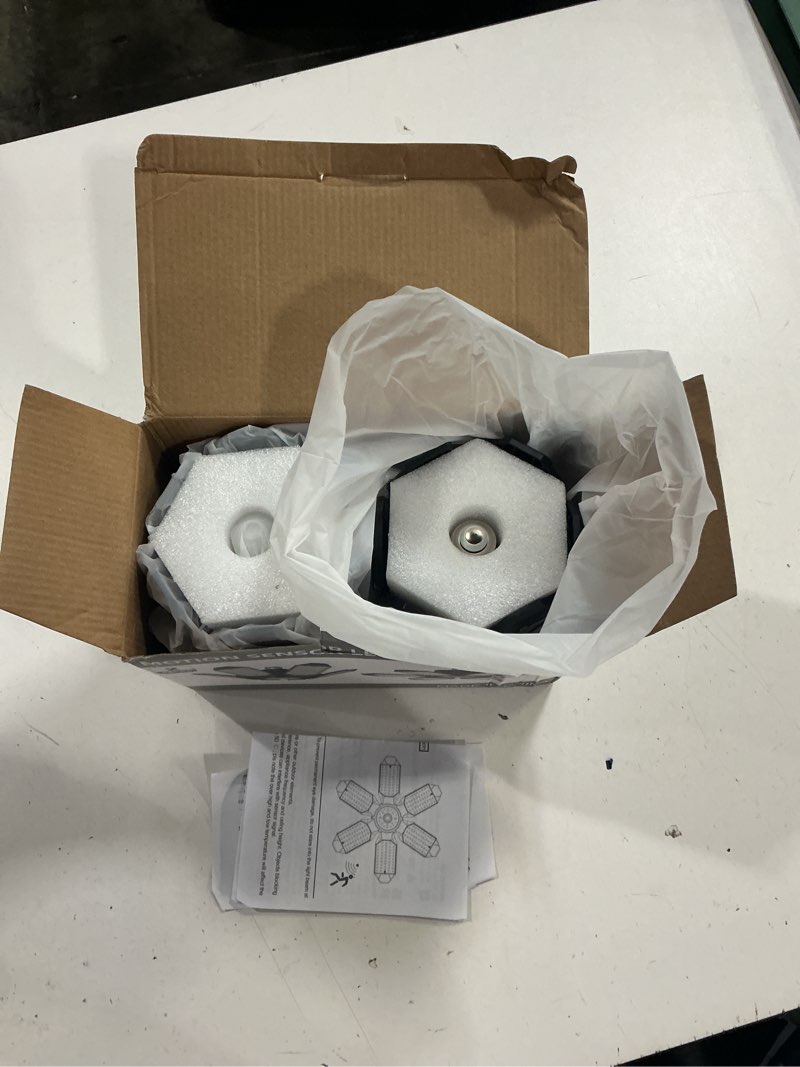 Condition photo showing New/Like New for led garage light motion sensor - 200w deformable garage lights ceiling led, 20000lm shop lights motion activated, motion sensor light indoor for garage, workshop, basement,barn (2 pack) 2pack