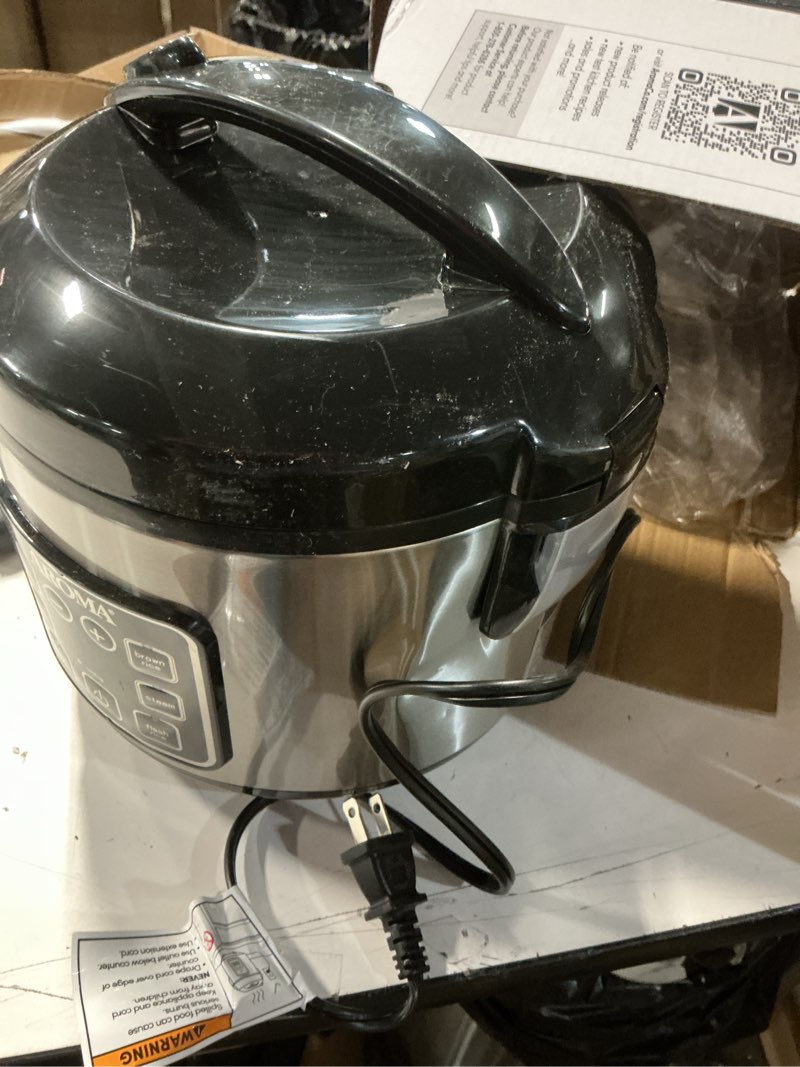 Condition photo showing As Is for Aroma 8-Cup (Cooked) Rice & Grain Cooker  Steamer  New Bonded Granited Coating