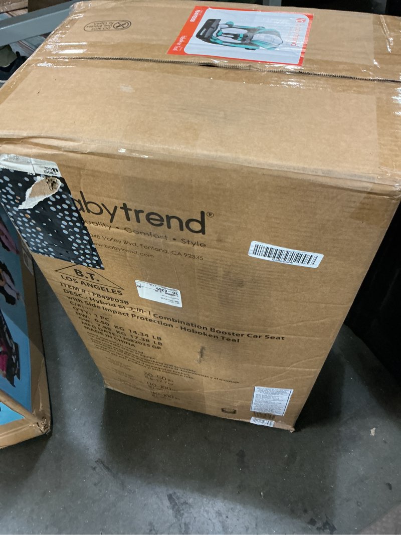 Condition photo showing New/Like New for baby trend hybrid si 3-in-1 combination booster seat, hoboken teal – side-impact protection, 3-stage growth design, adjustable headrest, cushioned comfort hybrid si hoboken teal