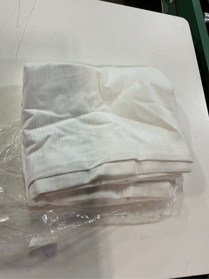 Condition photo showing Good Condition for cotton slub curtain, 48x108, white