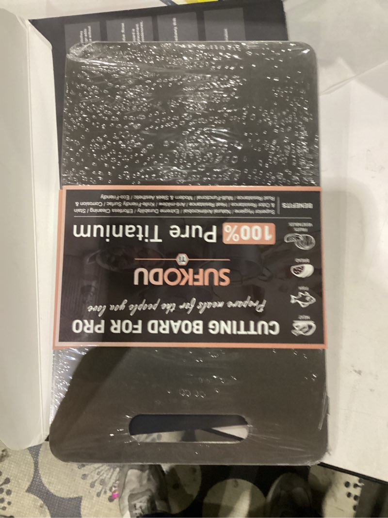 Condition photo showing New/Like New for Titanium Cutting Board, 100% Pure Titanium Cutting Boards for Kitchen, Double-sided titanium cutting boards,separate raw and cooked food areas,non-toxic,dishwasher safe 13”L × 8”W Sliver 13"L x 8"W