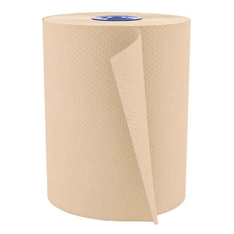 Cascades PRO Perform Roll Paper Towel, 1-Ply, Natural, 600 feet, 12 rolls/pack, Recycled, Certified