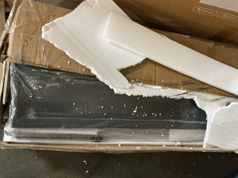 Condition photo showing Good Condition for RESLLOWE Rattan Style Bed Frame Full Size Metal Platform Frame with Soft Leather Sponge Wrapping Hea