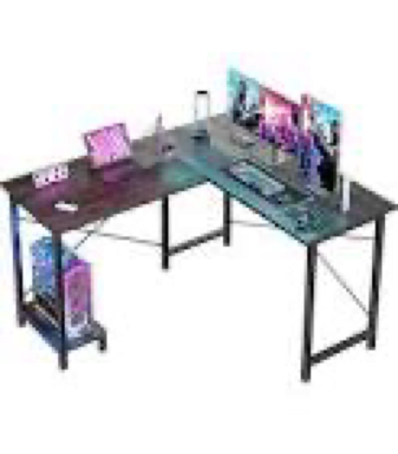 pamray 64.5 inch reversible l shaped gaming desk large corner computer desk with storage bag home of