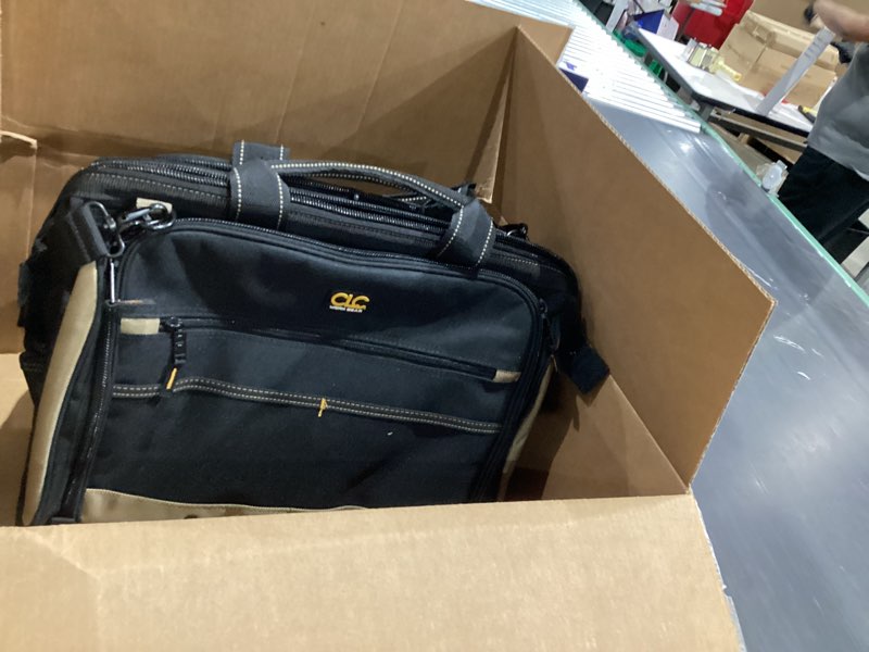 Condition photo showing As Is for Custom Leathercraft1537 Multi-Compartment Tool Carrier, 30 Pocket, 13 In.