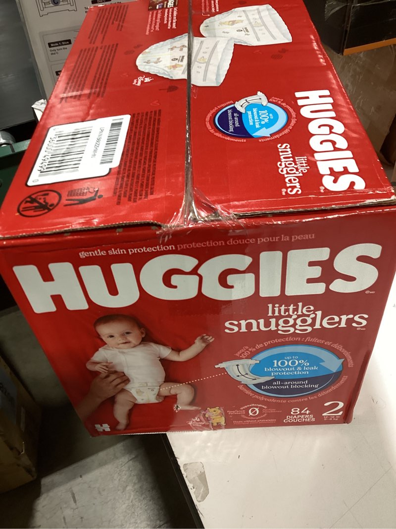 Condition photo showing Good Condition for huggies size 2 diapers, little snugglers baby diapers, size 2 (12-18 lbs), 84 count, packaging may vary size 2 84