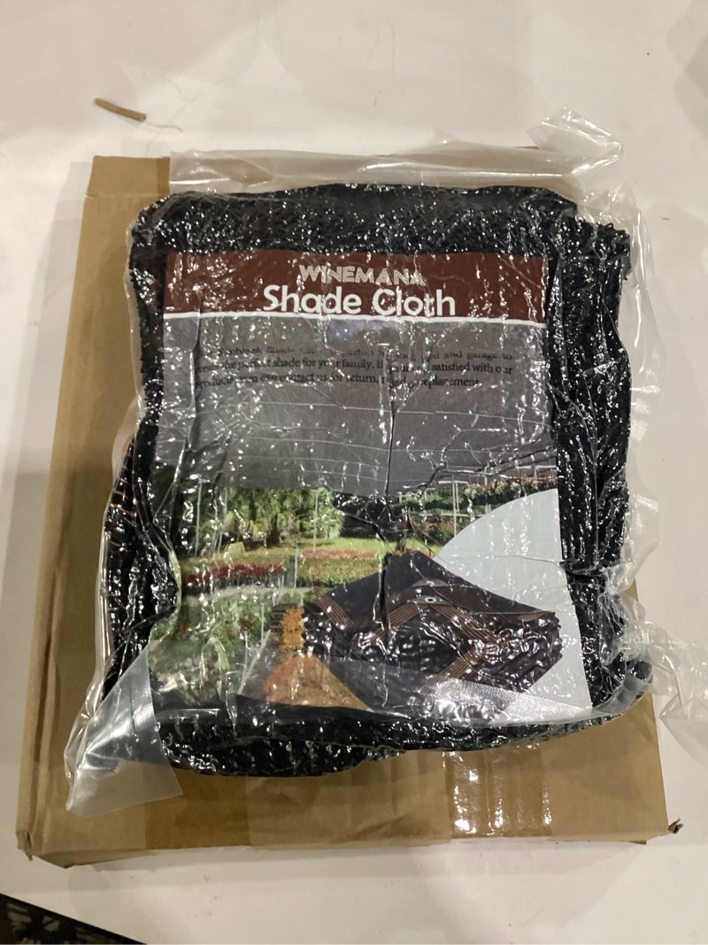 Condition photo showing Good Condition for winemana 40% black shade cloth, edge with buttonhole, resistant garden shade cloth with taped edge for plants greenhouse swimming pool (10 ft x 14 ft) 10 ft x 14 ft 40%