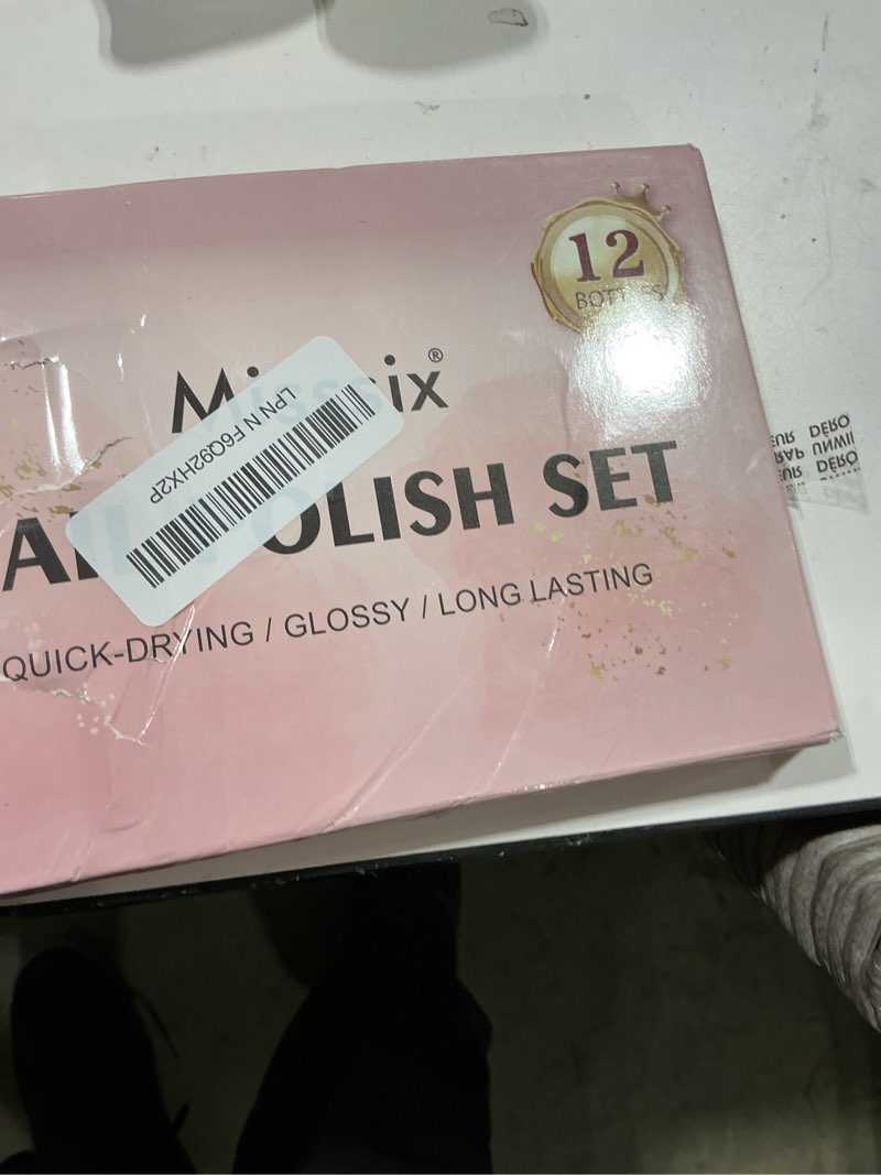 Condition photo showing Good Condition for misssix nail polish set, quick dry nail polish, mini nail lacquer strengthening manicure diy nail art salon home gifts for women girl 12 colors nail polish set