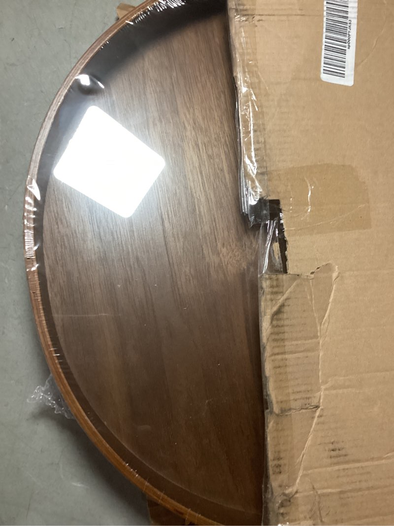 Condition photo showing Good Condition for i-lan 16" large round wooden serving tray with 2" sides, circle walnut food storage display platter plate with handles,decorative wood tray for coffee table,ottoman,vanity,kitchen, bathroom round-16 inch