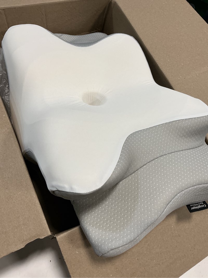 Condition photo showing Good Condition for ultra pain relief cooling pillow for neck support, adjustable cervical pillow cozy sleeping, odorless ergonomic contour memory foam pillows, orthopedic bed pillow for side back stomach sleeper