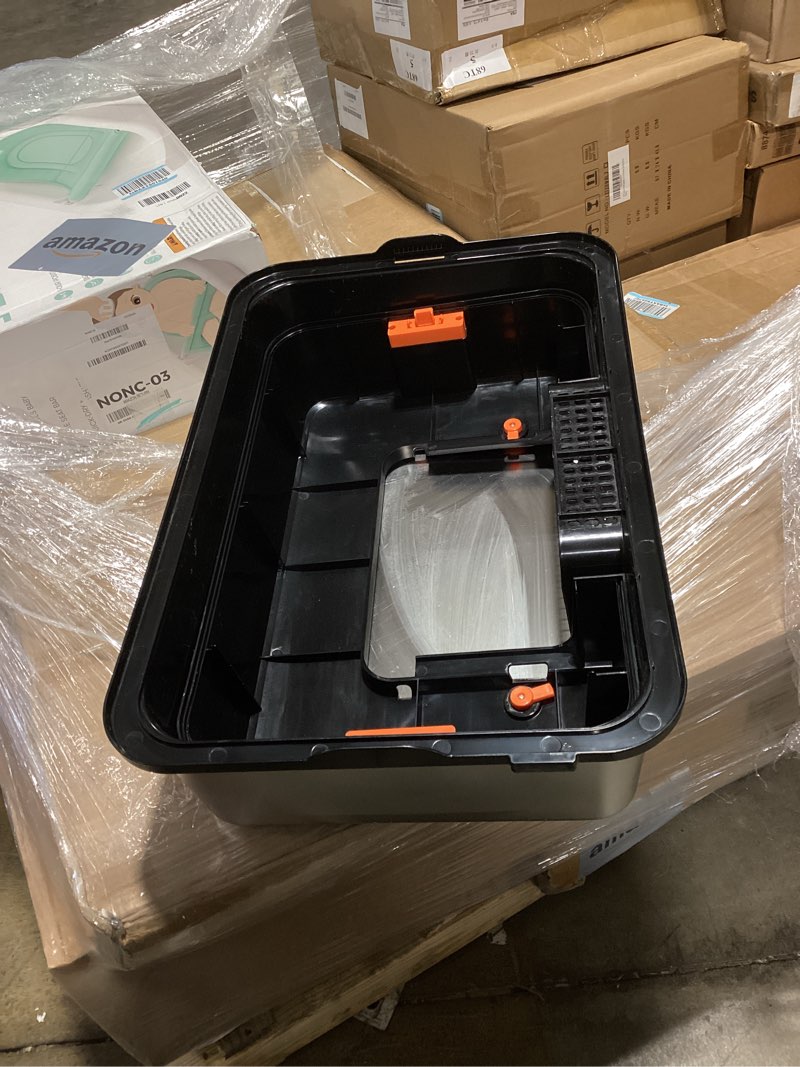 Condition photo showing Good Condition for vivifying stainless steel litter box, xl side entry extra large litter box with lid for big cats & kitty, removable enclosed metal cat pan with high sided enclosure, scoop (black)