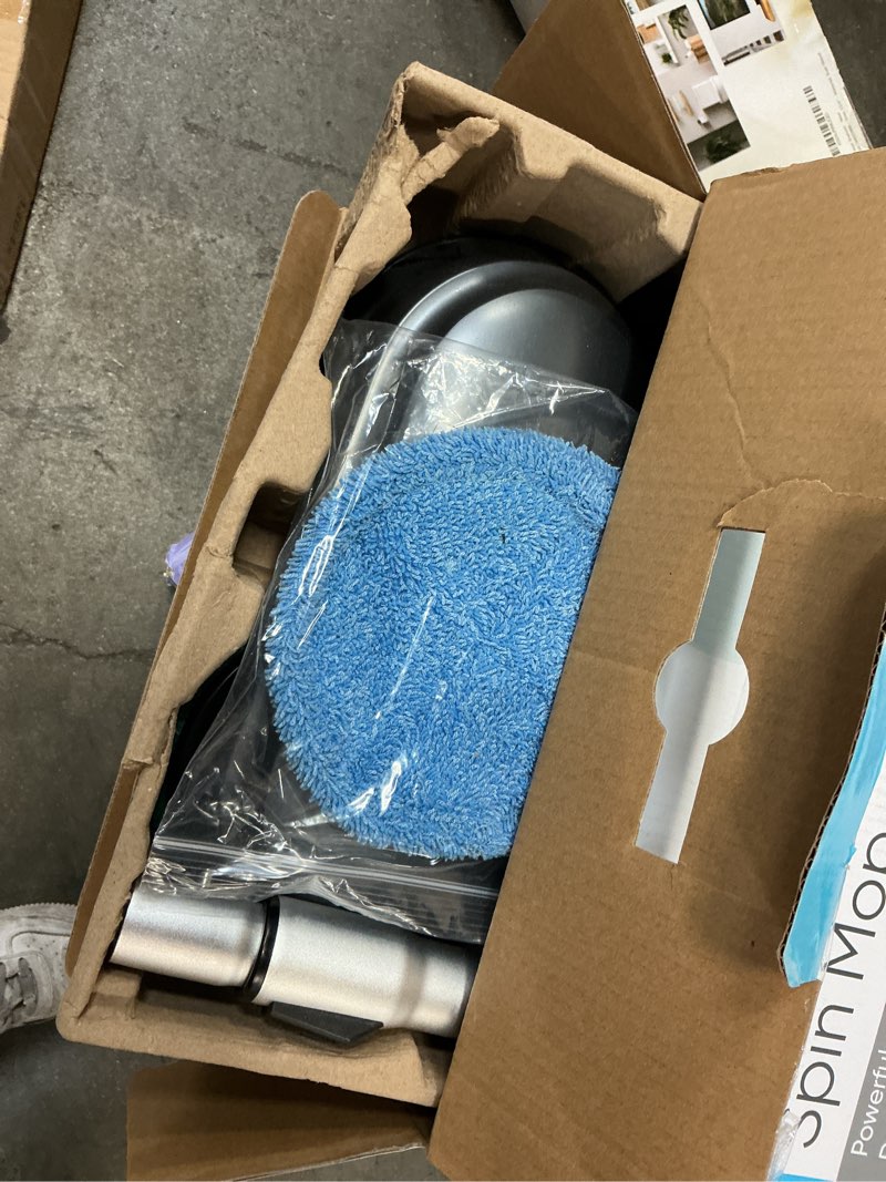 Condition photo showing Good Condition for iDOO Cordless Electric Mop with Water Spray & LED Headlight, 350ml Water Tank, Electric Spin Mop, Polisher for Hardwood, Tile Floors, Quiet Self Propelled, Powerful Floor Cleaner with 4 Scrub Pads Gray