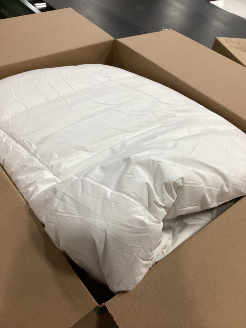 Condition photo showing As Is for Rwlvpe Hungarian White Goose Down Comforter King Size, 850 Fill Power All Season Duvet Insert 75% Goose Down 25% Goose Feather, 600TC Ultra-Soft 100% Cotton Shell Comfortable (106"x90", White) White King (106X90 IN)