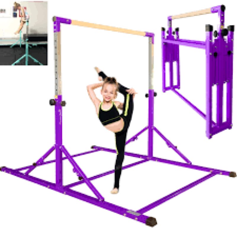 PreGymnastic Foldable Gymnastics Bar, 6FT Horizontal Bars, Folding Training Bar for Kids Ages 3-18, 