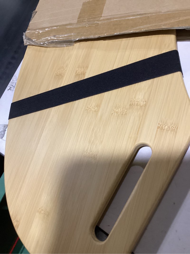 Condition photo showing Good Condition for 30.5" Wood Curved Lap Desk Table Tray with Handles for Laptop by Trademark Innovations (Pine)