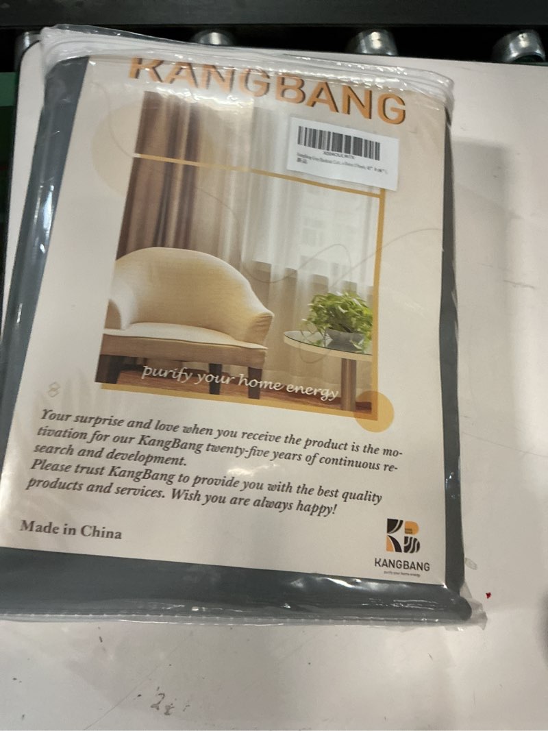Condition photo showing New/Like New for kangbang grey blackout curtains 96 inches long for living room, pinch pleat room darkening black out vertical drapes for boys playroom, fashion nautical style decor 2 panels, 40”wx96”l grey 40"w x 96"l (pack of 2)