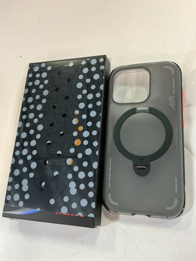 Condition photo showing New/Like New for torras ostand q3 air for iphone 16 pro case 6.3'' with real airbags, fit for magsafe, 360 magnetic stand, camera control button, mil-grade protection, shockproof & stylish case for iphone 16 pro,black iphone 16 pro 6.3" shadow black