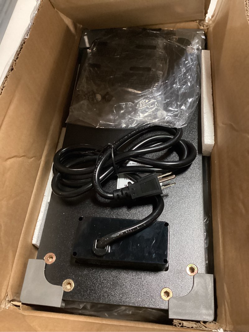 Condition photo showing As Is for narrow side table with charging station, slim end table with magazine rack, bedside table for small spaces, 3 tier sofa couch table nightstand for living room, bedroom, black let503be black with charging station