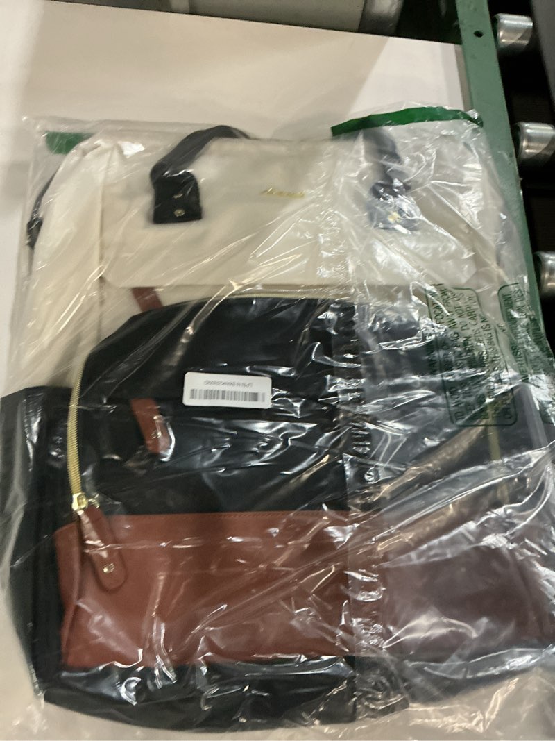 Condition photo showing New/Like New for lovevook laptop backpack for women, 18 inch work business backpacks purse with large capacity, waterproof nurse bag college bookbag for school, waterproof casual daypack for travel 18 inch beige-black