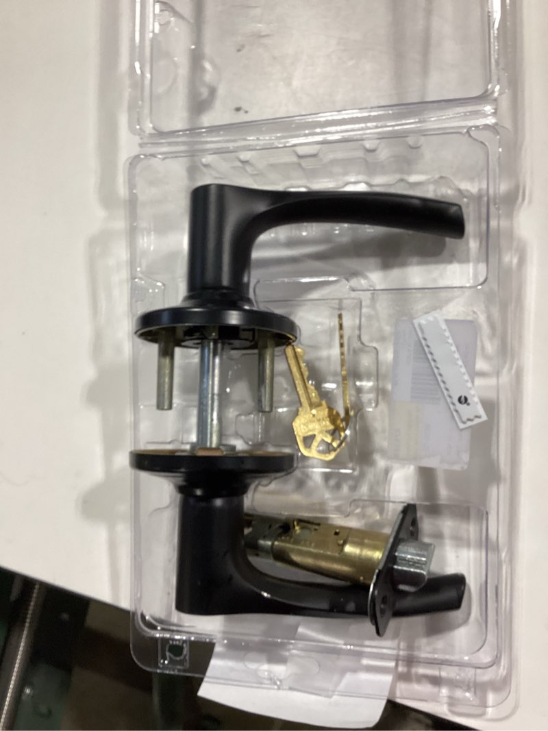 Condition photo showing As Is for kwikset smartkey security matte black keyed entry lever kw1 1-3/4 in.