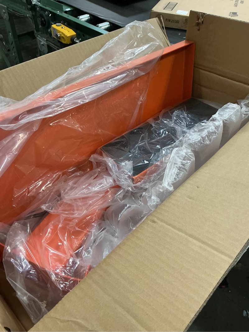 Condition photo showing New/Like New for Foldable Ladder Extender for Stairs-Heavy-Duty Ladder Leveler-Adjustable 11.8-19.1" Height/Platform 23.7x7.5"/Non-Slip Mat-Ladder Extension Aide Stabilizer for Extension/Straight/Telescopic Ladder PRO-Orange