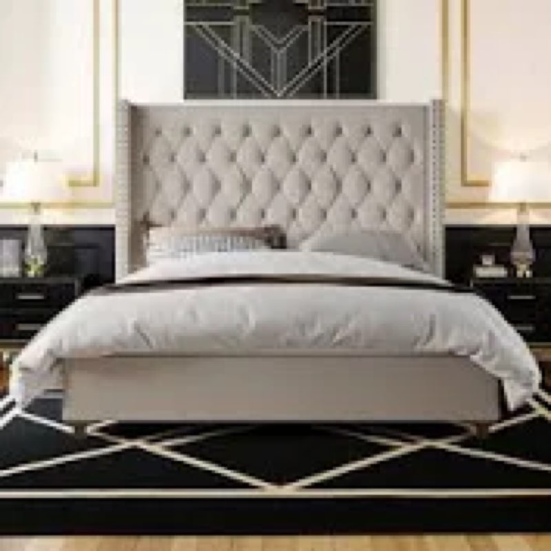 duluth tufted upholstered low profile platform bed