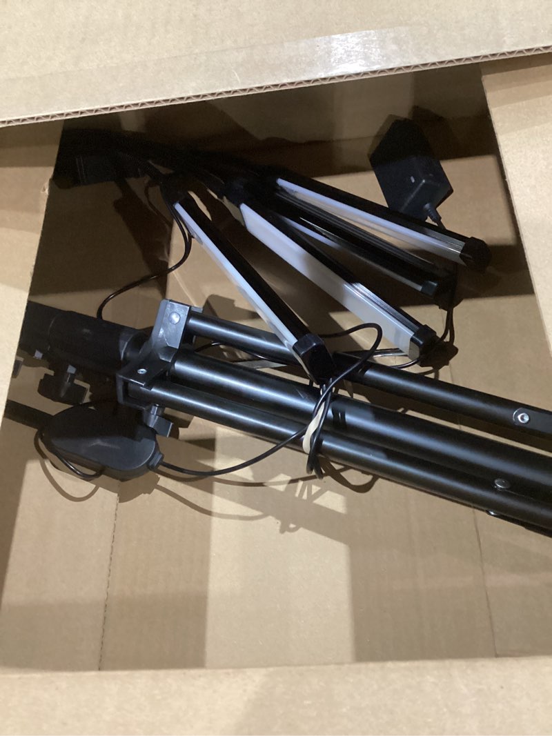 Condition photo showing As Is for Four-arm LED Photography Light,with Tripod Light Stand and 2.4G Remote,2800k-6500k Fill Light for Live Stream Video Recording Eyebrow Tattoo Makeup YouTube Videos 29x4.5x5.3IN Black