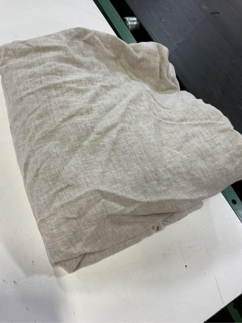 Condition photo showing Good Condition for european linen curtain - single panel, 48x96, flax