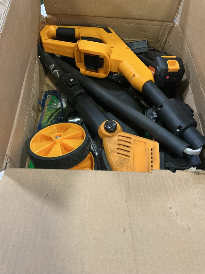 Condition photo showing Good Condition for 20000rpm 12'' brushless electric weed wacker cordless, 4 in 1 weed eater with detachable wheels, battery powered grass trimmer stringless weed trimmer lawn mower edge for yard care yellow