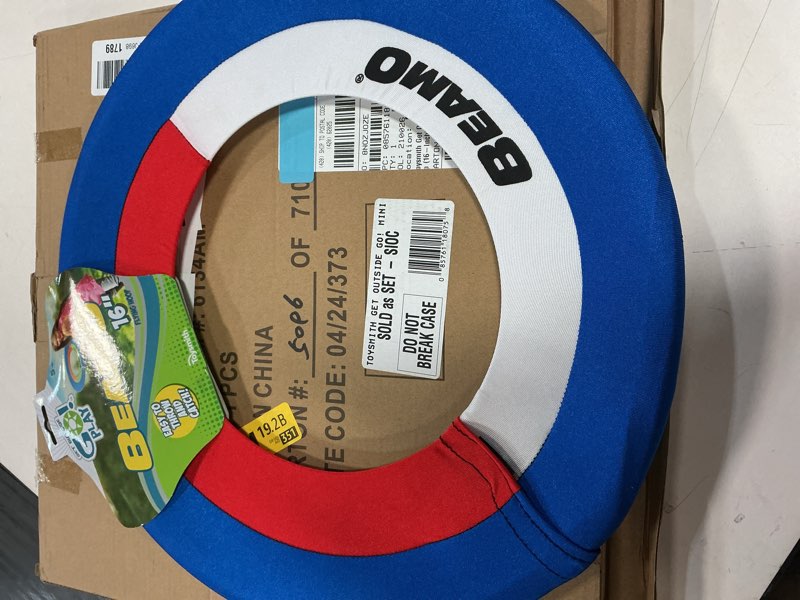 Condition photo showing New/Like New for Toysmith Get Outside Go! Outdoor Toys in Multiple Styles and Colors. Encourage Active Play and Exploration. Recommended for Ages 5+ Mini Beamo 16\" Flying Hoop